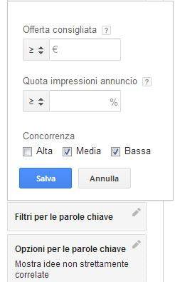 Вы можете использовать фильтры ключевых слов в левой части экрана, чтобы выбрать отображение только ключевых слов с низким или средним уровнем конкуренции, исключая те, по которым было бы слишком сложно конкурировать