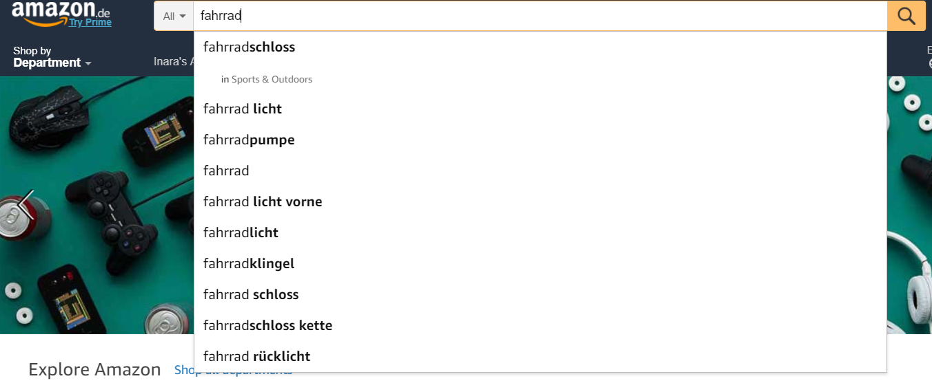 Как и в приведенном ниже примере, теперь у вас есть следующие варианты ключевых слов: свет велосипеда, замок велосипеда, велосипедный насос