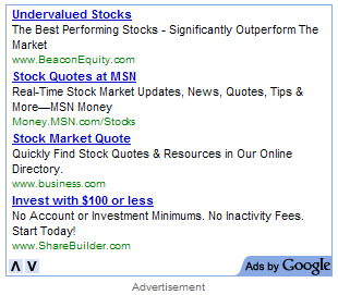 Google недавно добавил большой уродливый блок AdSense в Google Finance